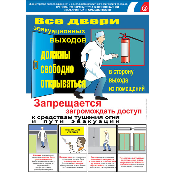 Комплект плакатов "Безопасность труда. Хлебобулочная и макаронная промышленность"